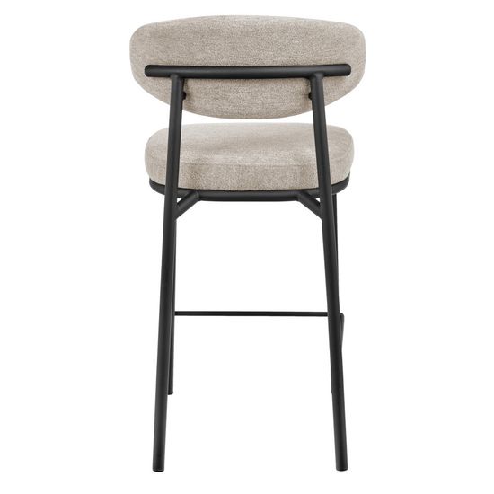 Стул полубарный Lucas 2 латте шенилл с чёрными ножками