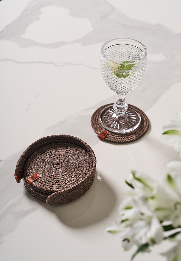 Набор подставок для чашек и бокалов 6шт 12см Luxberry Boho Luxberry шоколадный