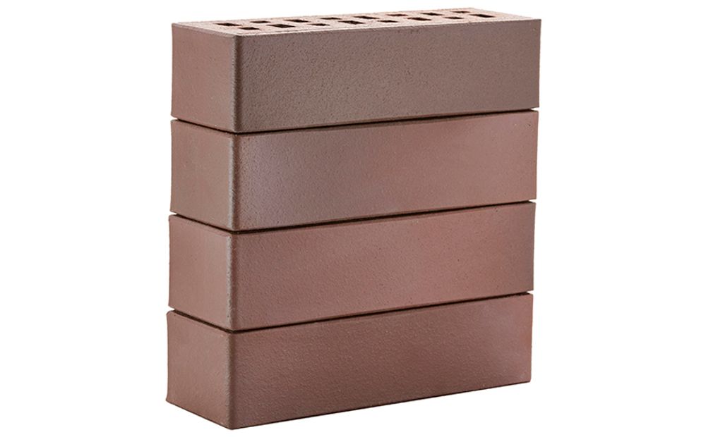 Кирпич клинкер ЛСР фасадный 0,71НФ Темно-терракотовый Флэш «Брюгге» гладкий М-300 250x85x65