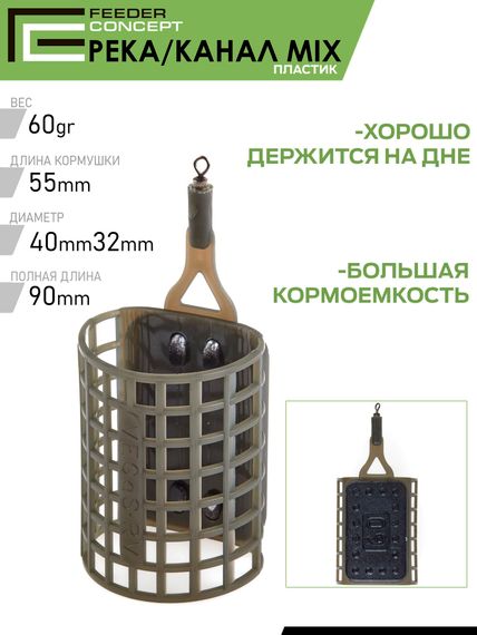 Набор пластиковых фидерных кормушек FC M6 РЕКА/КАНАЛ 6шт. (коробочная версия)