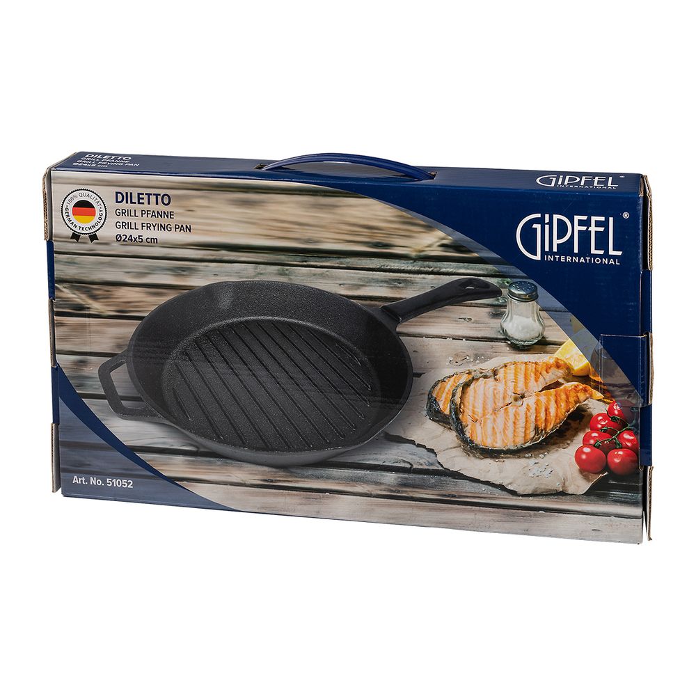 Чугунная сковорода-гриль Gipfel Diletto 51052 24 см