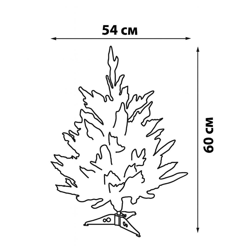 ULD-T5460-030-SNA-3AA WARM WHITE IP20 XMAS TREE Дерево светодиодное Ёлочка. на батарейках 3АА не в-к. 54х60см. 30 светодиодов. Теплый белый свет. TM Uniel