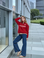 Толстовка женская с зип-воротником "Saint Petersburg" красный