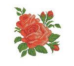 "Алые розы"-4512 ткань с нанесенным рисунком