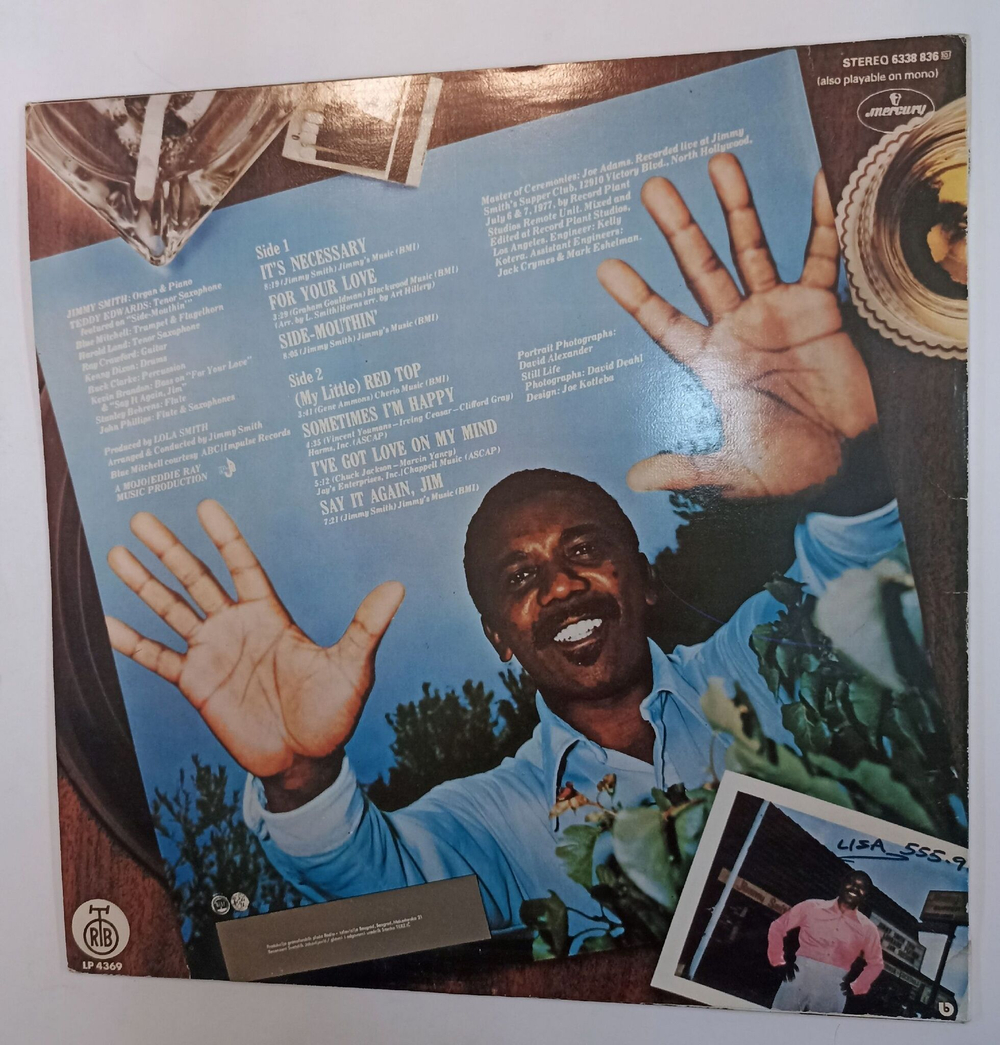 Винтажная виниловая пластинка LP Jimmy Smith Its Necessary (Recorded Live At Jimmy Smiths Supper Club) (Югославия 1978)