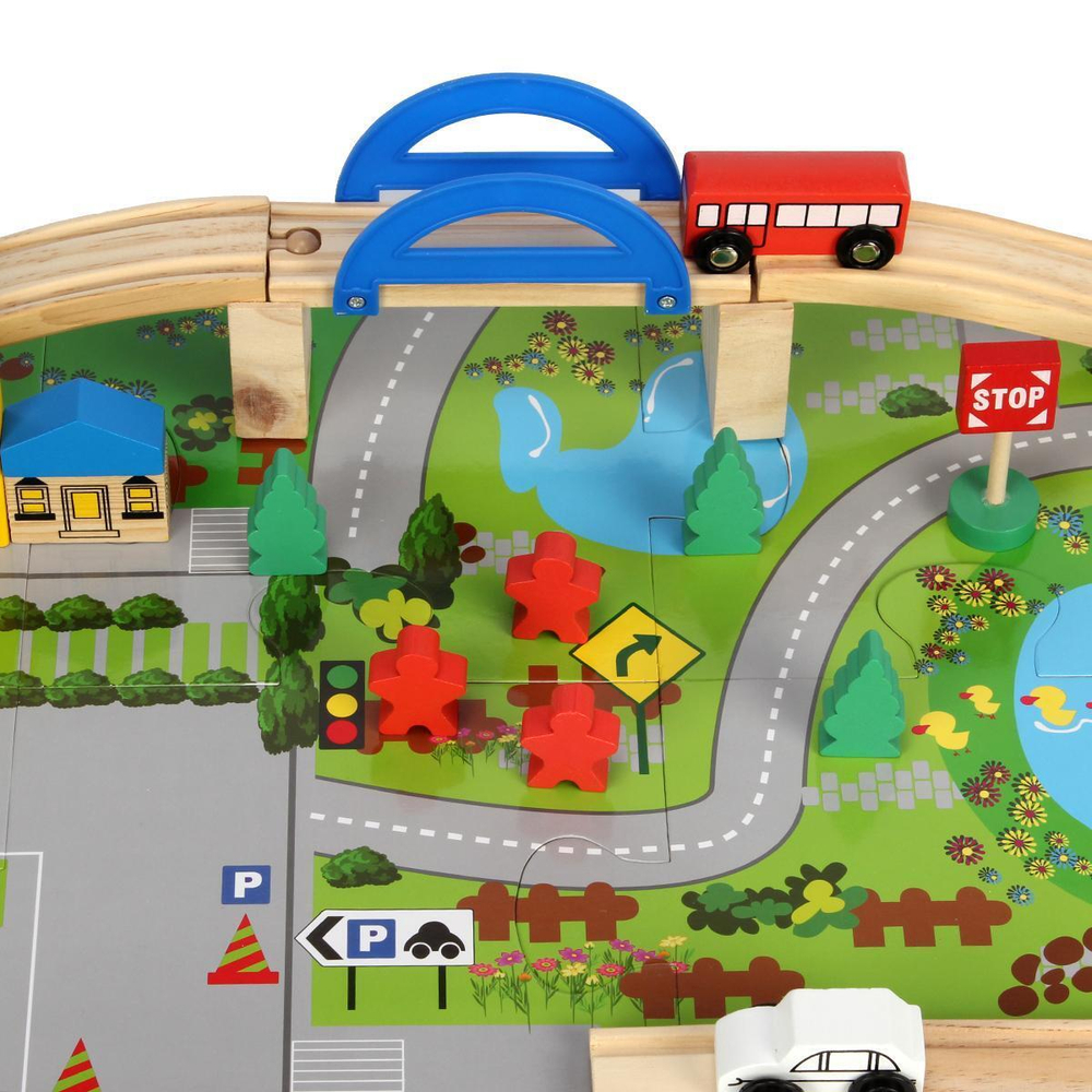 Развивающая игрушка Деревянная дорога 40 эл, коробка C-41887