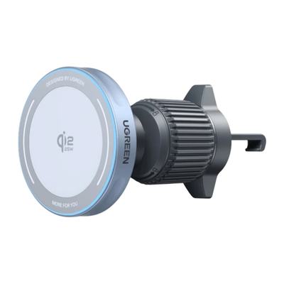 Автомобильный держатель MagSafe с беспроводной зарядкой Ugreen (Qi2.2) (W758) Беспроводная зарядка: Qi 25 Вт. Устанавливается на вентиляционную решётку. Сертификация Qi2. Есть LED-подсветка