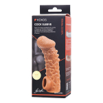 Телесная закрытая насадка 17,6см с шершавой головкой Kokos Cock Sleeve 007 Size L