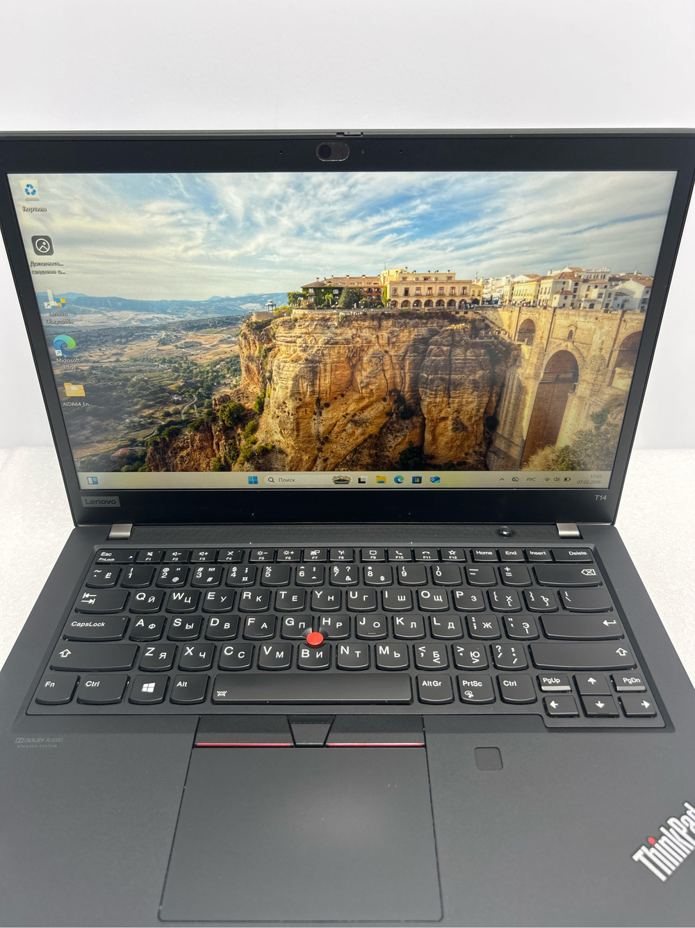 Ноутбук Lenovo T14 (20S1S3S10N) 14"/Intel Core i5 10310U/RAM 16GB/SSD 256GB/Intel UHD Graphics/1920x1080 IPS/WINDOWS 11/Подсветка кл-ры:LED/Цвет:Черный. Состояние: B1
