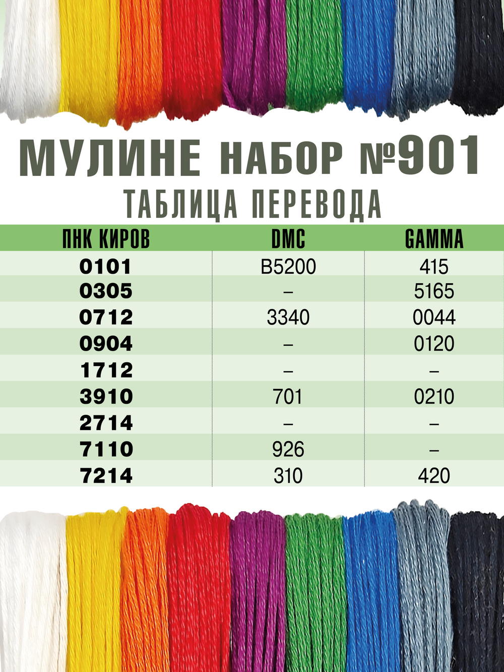 Наборы ниток мулине для вышивания ПНК Киров 9 шт.