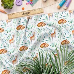 Ткань мембрана акварельные оленята