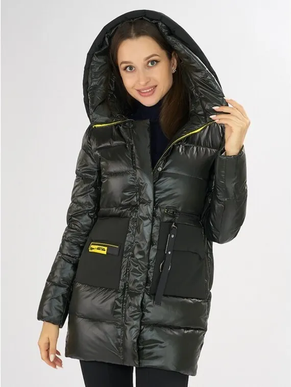 Куртка зимняя болотного цвета, размер 42