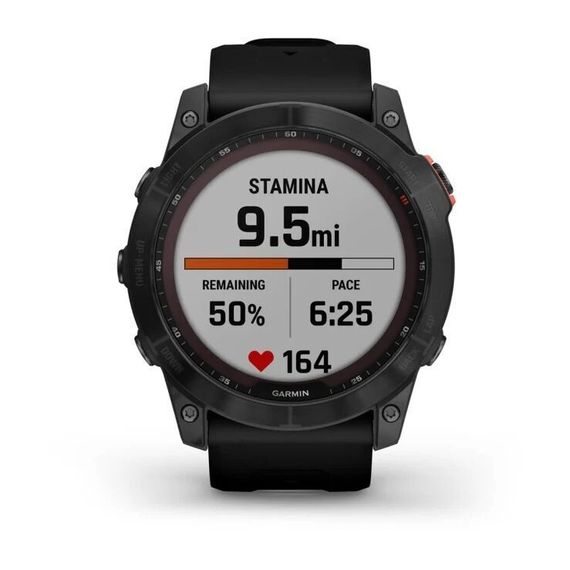 Умные часы Garmin Fenix 7x Solar черный с черным силиконовым ремешком