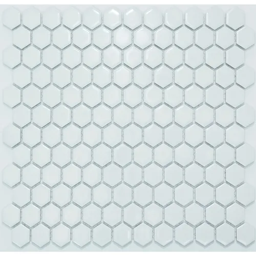 Мозаичная плитка из керамики P-525 Porcelain глянцевая белый