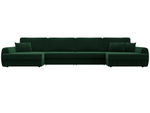 Диван П-образный Лига-057 НПБ Лонг, SEVEN 626 зеленый, Велюр, 129328