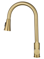 Смеситель для кухни с выдвижным изливом WONZON & WOGHAND, Брашированное золото (WW-121E201L-BG)