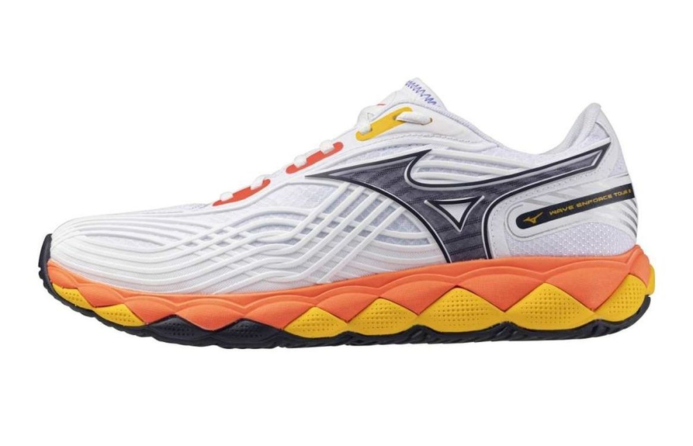 Мужские кроссовки теннисные Mizuno Wave Enforce Tour 2 AC - white/fiery coal 2/citrus
