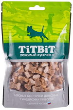 Лакомство для собак Косточки мясные с индейкой и творогом, 145г ТитБит