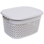 Корзина для хранения с крышкой «МАРСИ», цвет серый, 27*21*15,5см