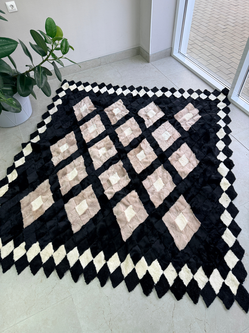 Покрывало меховое ковер из шкуры овчины