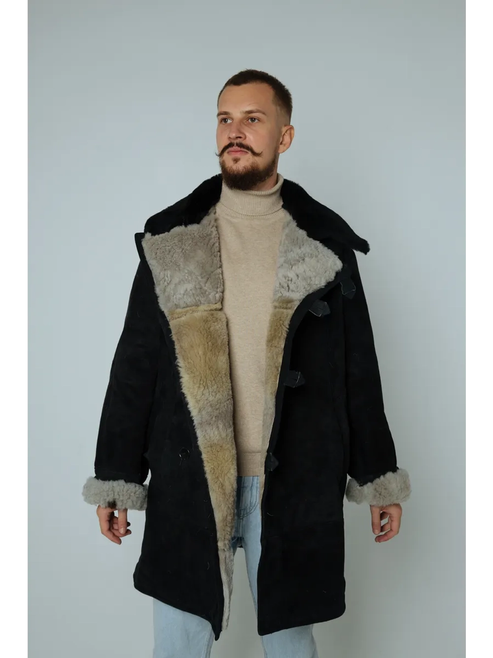 Полушубок овчинный ГОСТ: 4432-71 чёрный