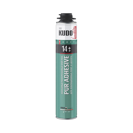 Клей-пена для теплоизоляции Kudo Pur Adhesive Proff 14+, 1000 мл