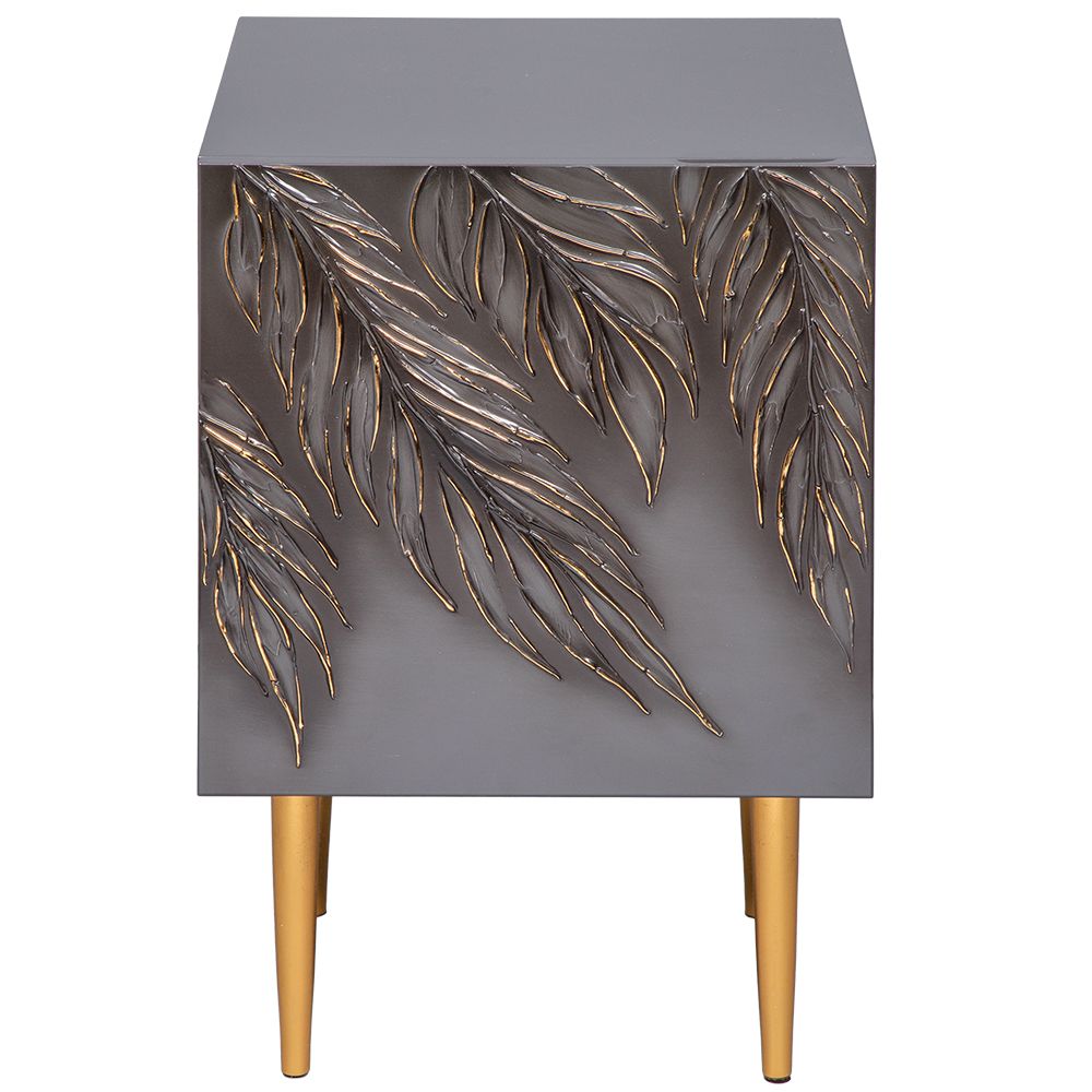 Тумба прикроватная Тропик Стайл Серый Голд левая