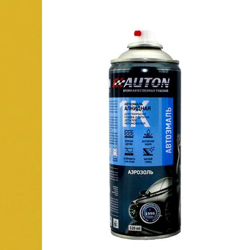 AUTON Автоэмаль алкидная ЖЁЛТАЯ 1035, аэрозоль 520мл