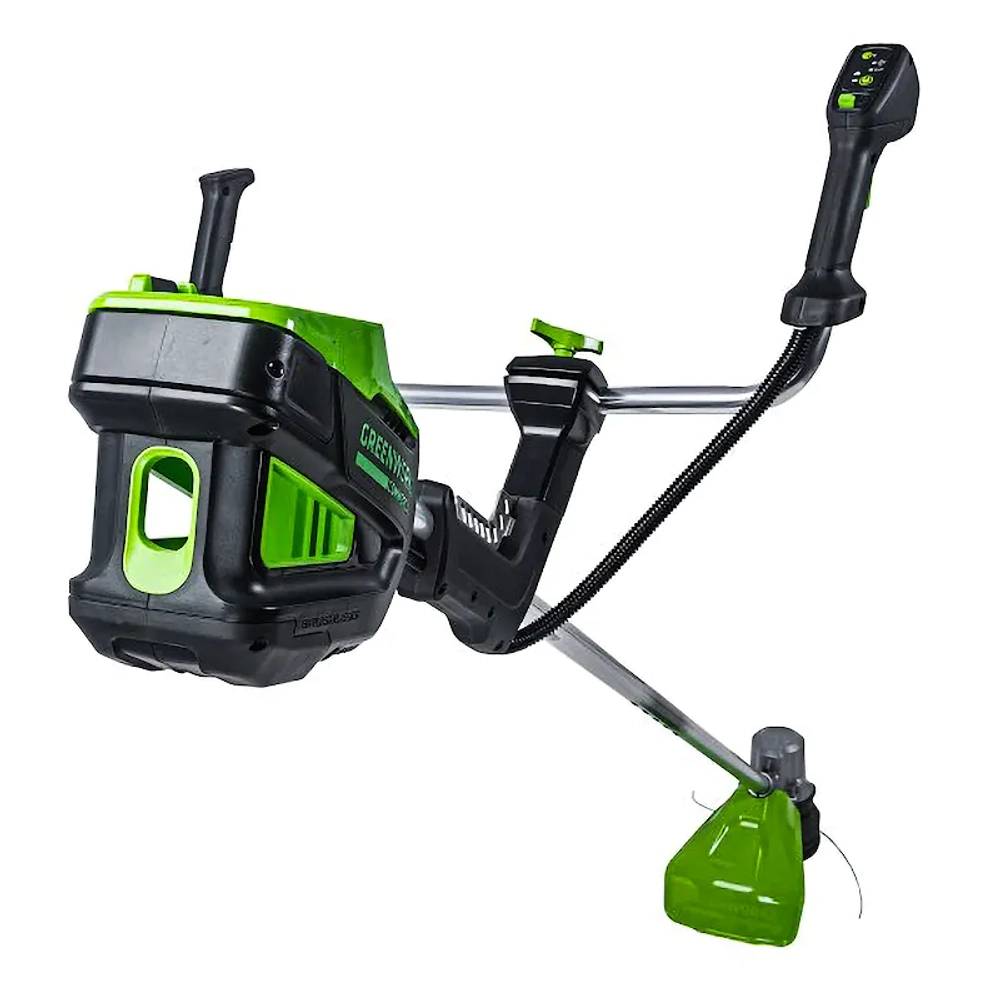 Триммер аккумуляторный Greenworks GD82BCBK5 82В (1 x 5 Ач, ЗУ) захват 450 мм, 9.6 кг, 2110707UB