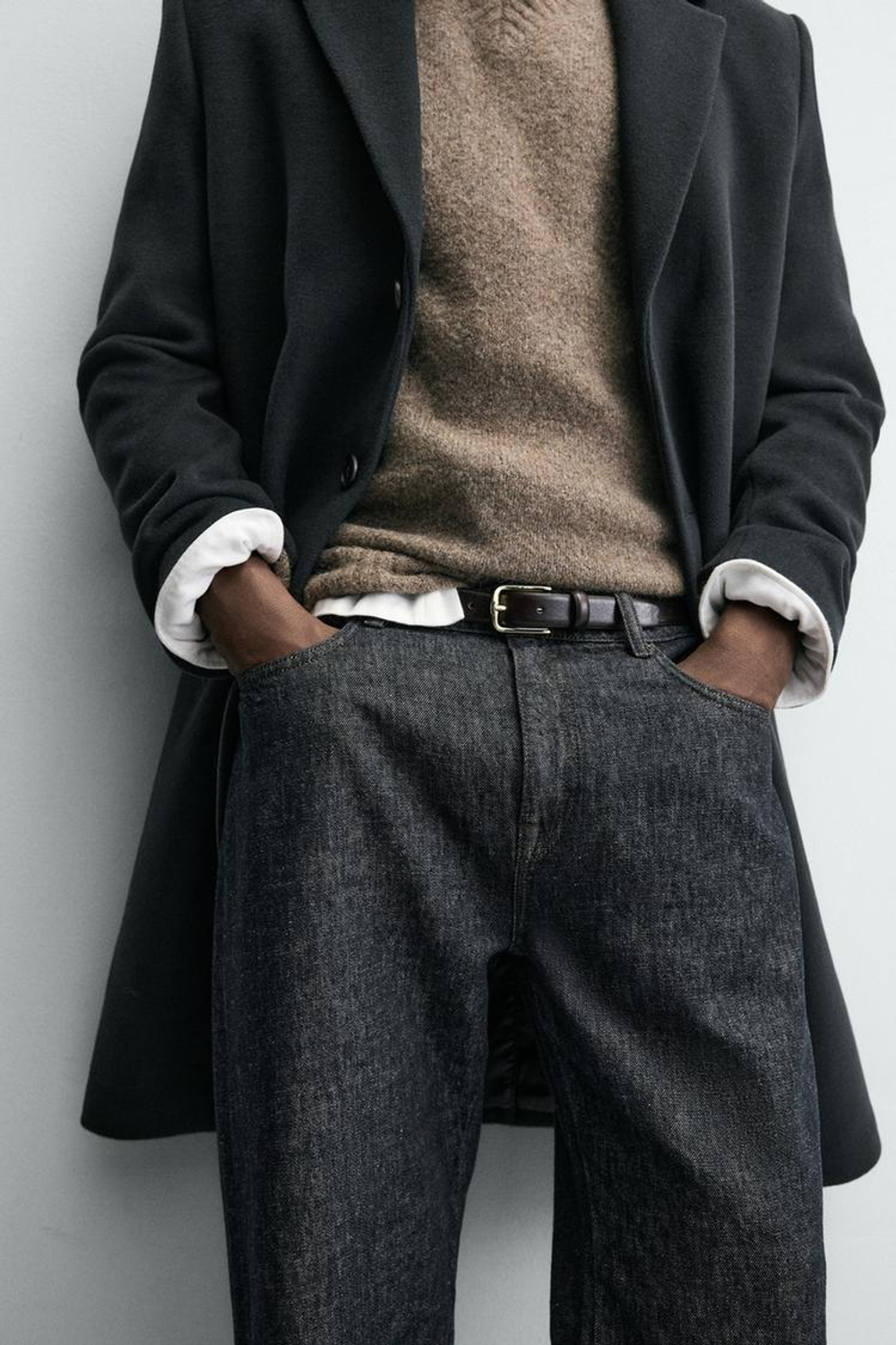 ZARA ПАЛЬТО REGULAR FIT ИЗ ШЕРСТИ, ЗЕЛЕНЫЙ