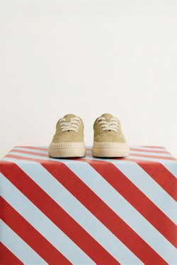 ZARA КОЖАНЫЕ КЕДЫ, ЗЕЛЕНЫЙ ХАКИ