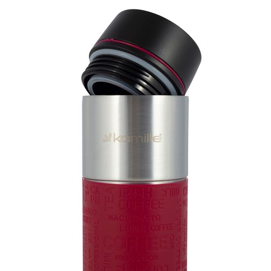 Термокружка 420 мл. из нержавеющей стали Kamille KM-2098 с TPR вставкой