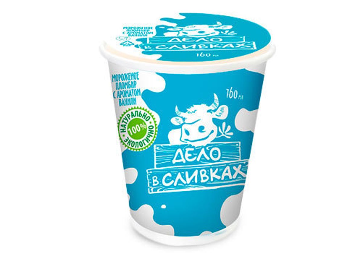 Мороженое в стаканчике "Дело в сливках" ванильное, 80г