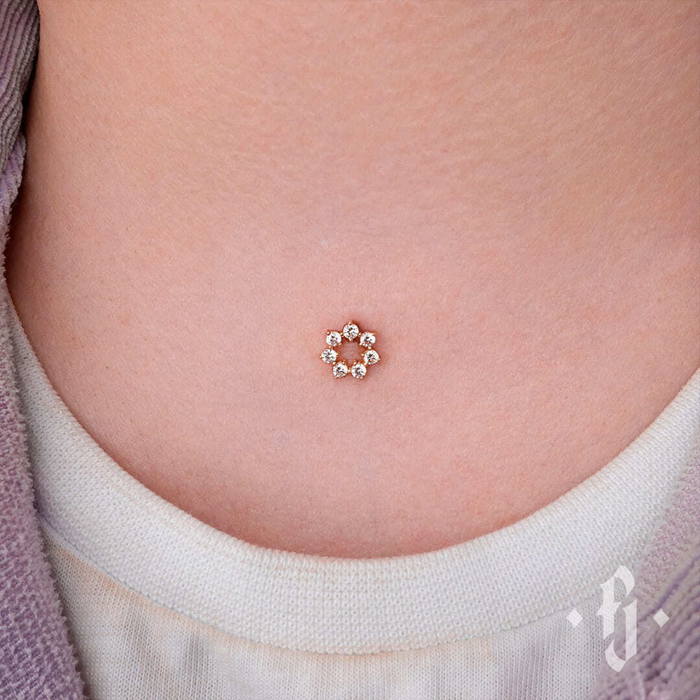 Накрутка "Dandelion" - Желтое золото - White CZ