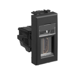 HDMI розетка модульная, тип А-А, "Avanti", "Черный матовый", 1 модуль