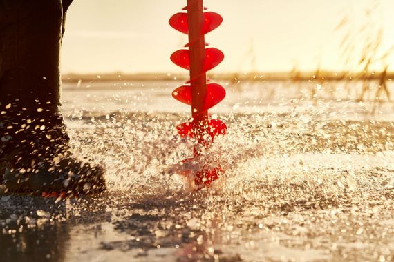 Шнек ледобура с адаптером под шуруповерт Rextor THUNDERBOLT пласт. спираль 200мм