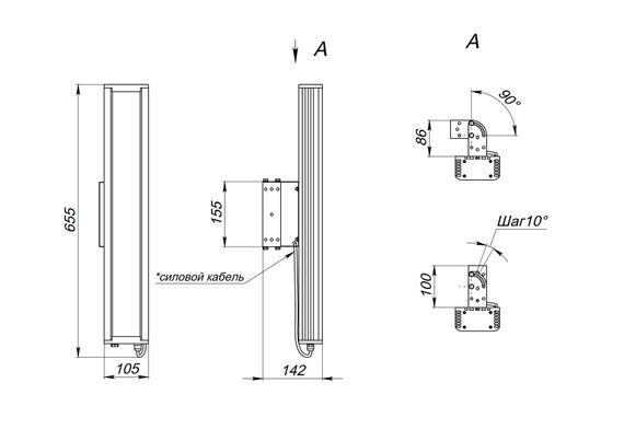 Светильник светодиодный Леда Универс Кронштейн 60Вт 28646