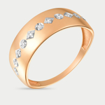 Женское кольцо из розового золота 585 пробы с фианитами (арт. 70234700)