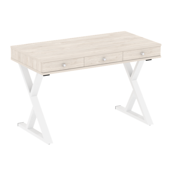 Home Office Стол письменный VR.SP-1-118.M Денвер Светлый/Металл Белый 1180*600*750