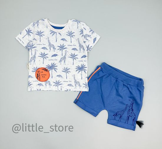 Комплект хлопковый "Сафари" белый/синий