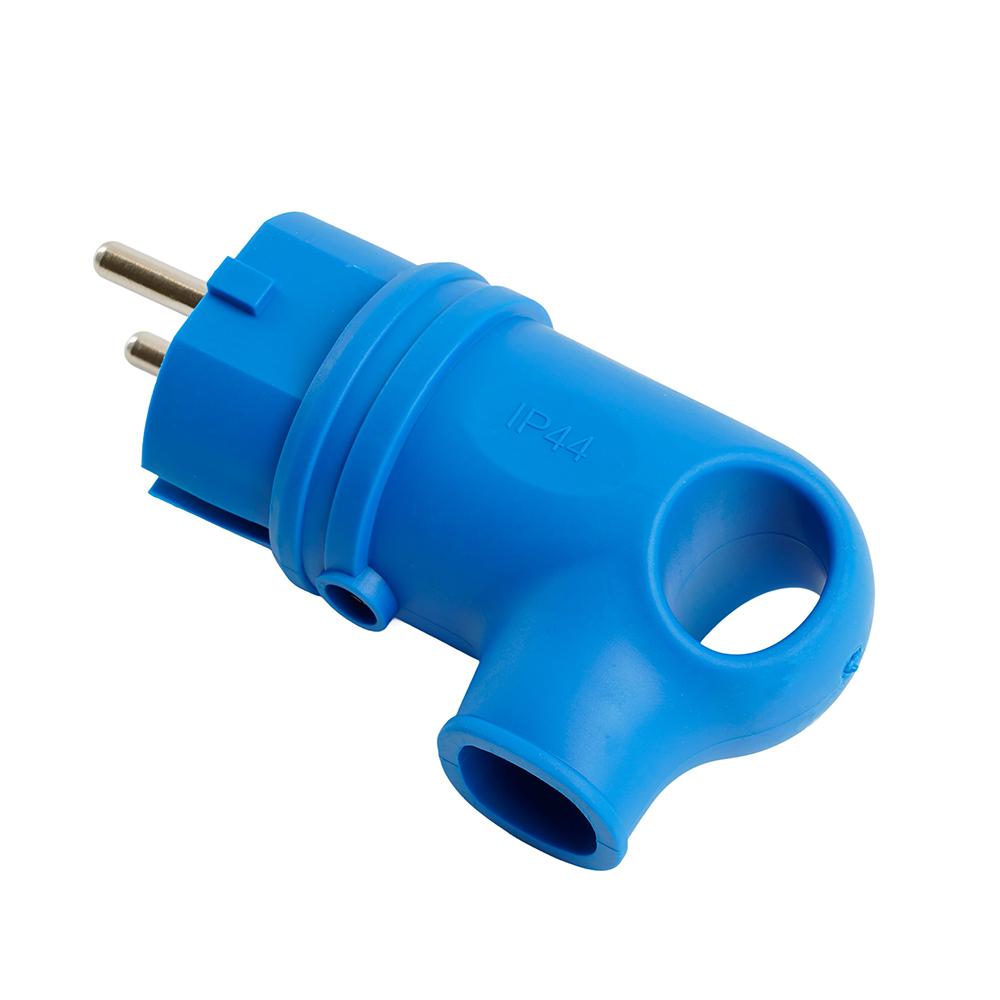 Вилка угловая с/з STEKKER, RPG16-21-442, каучук, 250В, 16A, IP44, синий 39254
