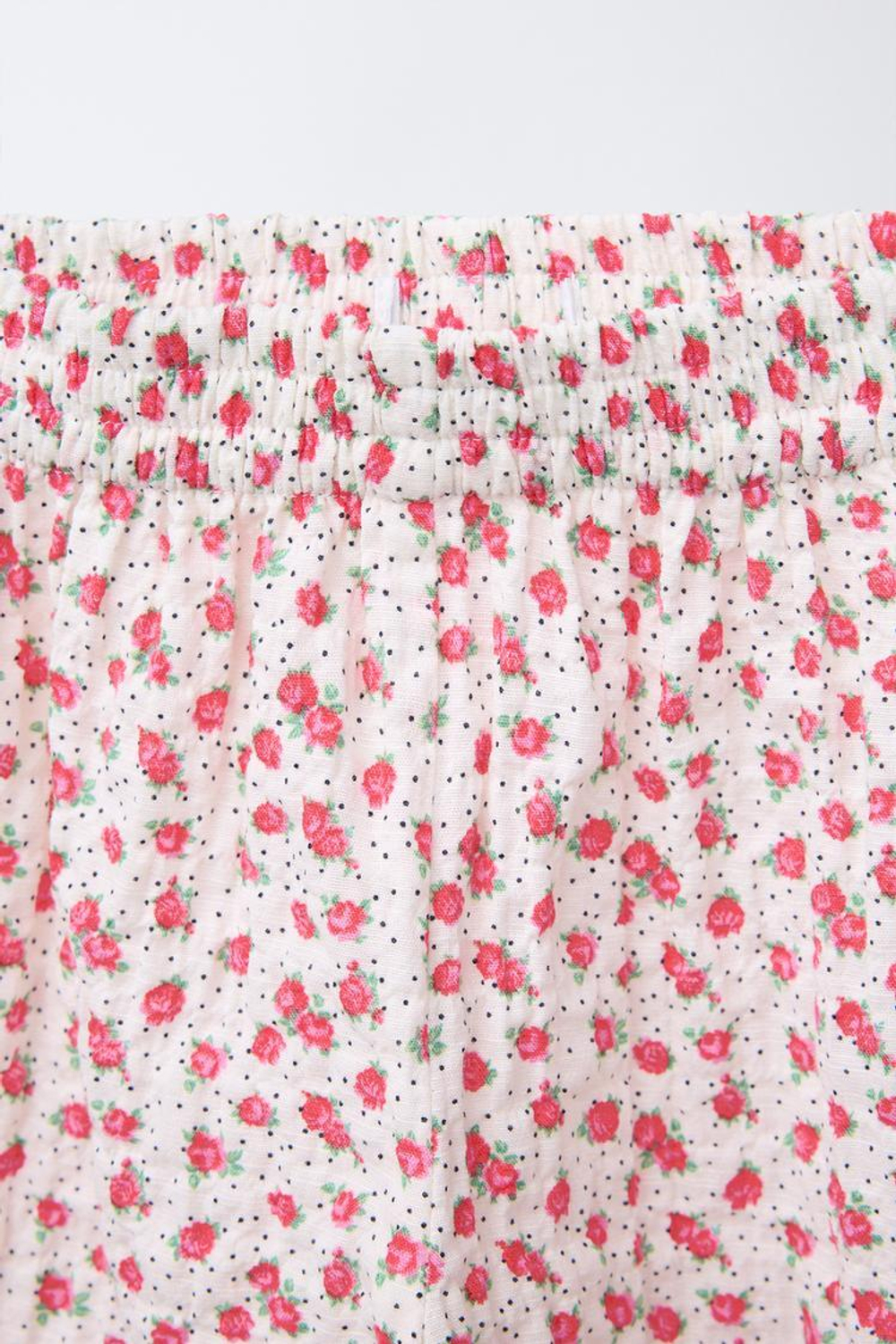 ZARA БРЮКИ-КЮЛОТЫ С ЦВЕТОЧНЫМ УЗОРОМ, КРАСНЫЙ