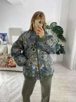 Куртка-бомбер (цвет сине-зеленый)