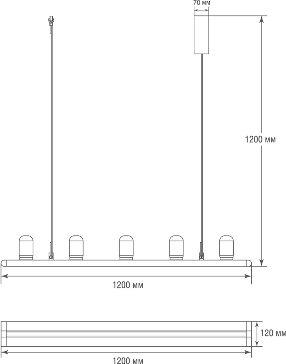 Подвес,  20Вт (LED 5x0, 5Вт+светодиодная лента 17, 5Вт),  серый