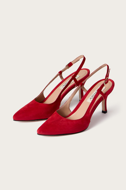 БОСОНОЖКИ ИЗ ЯРКО-КРАСНОЙ ЗАМШИ