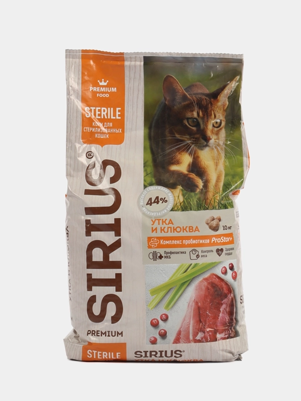 SIRIUS для стерил. кошек, утка с клюквой 10 кг