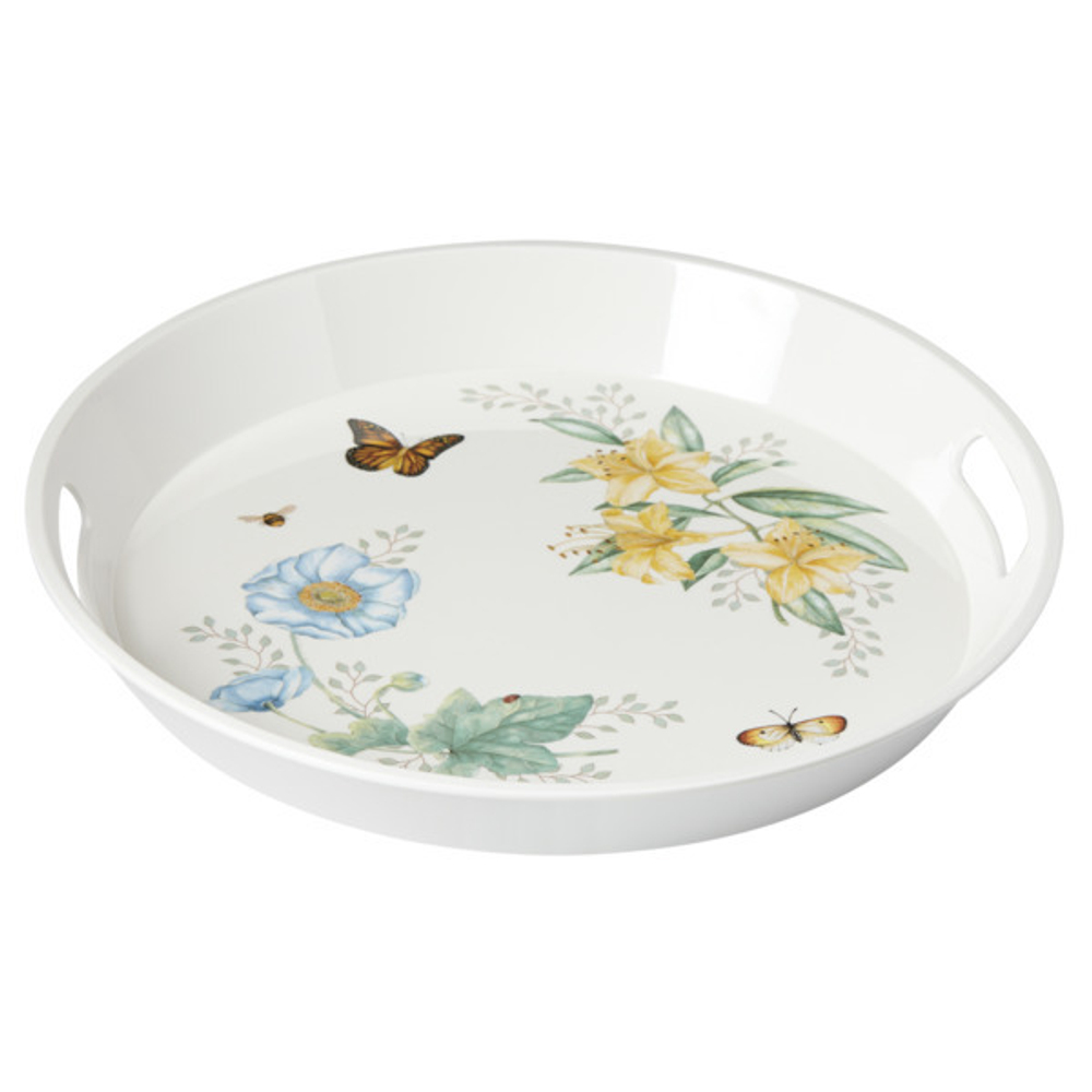 Поднос круглый 38см Lenox Бабочки на лугу
