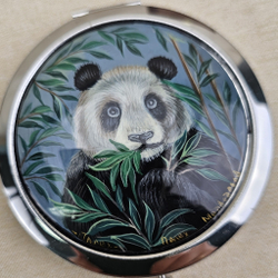 Двустороннее зеркало "Панда" с ручной росписью