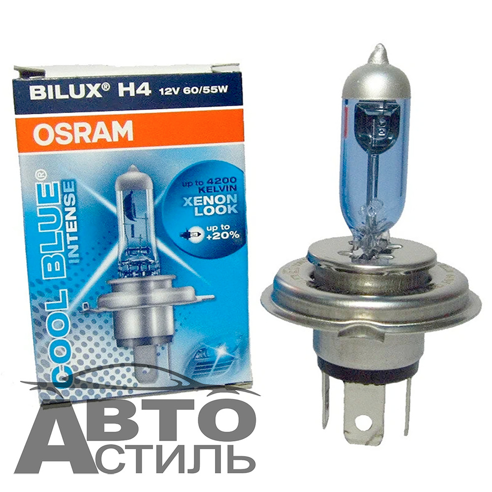 Автолампа H4 12V 60/55W P43t Osram  + 20% 4200К COOL BLUE intens (64193CBI) 1шт