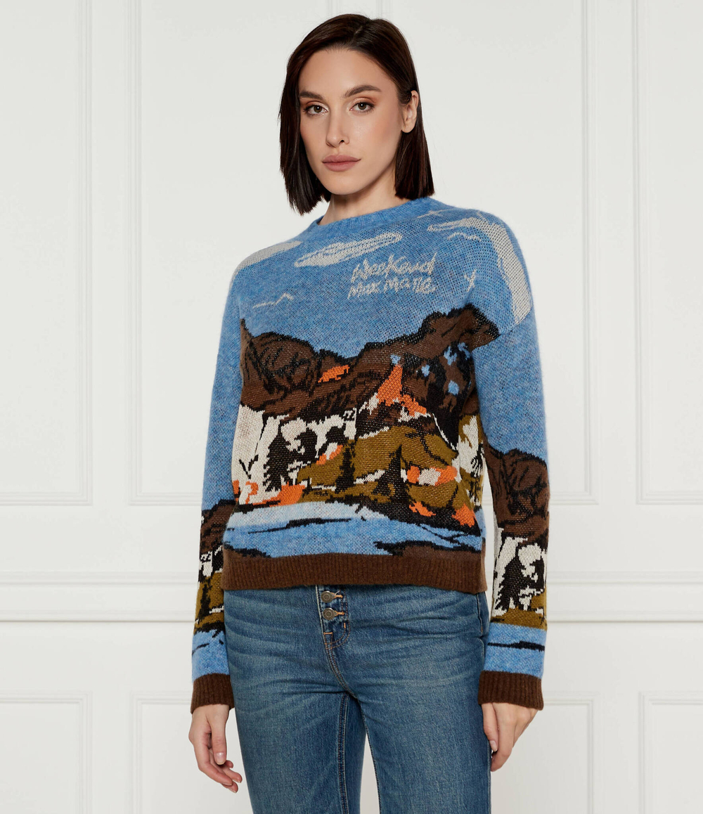 Шерстяной свитер Weekend MaxMara - голубой(253662726)